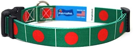 צווארון כלבים בנגלדש | דגל בנגלדש | Slip-On Martingale | מיוצר ב- NJ, ארהב | לכלבים בינוניים | רוחב 1 סנטימטר